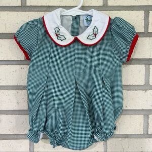 Southern Taters Checkered Blouse with Embroidered Collar